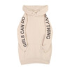 Girls Can Do Anything Hooded Dress, Ivory - Dresses - 1 - thumbnail