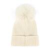 Woven Cap with Pom, White - Hats - 2