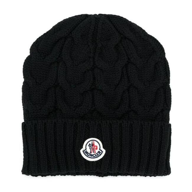 Moncler Black Woven Cap - Moncler Hats, Scarves & Gloves | Maisonette