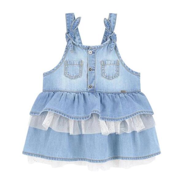 Denim Pinafore Dress, Blue