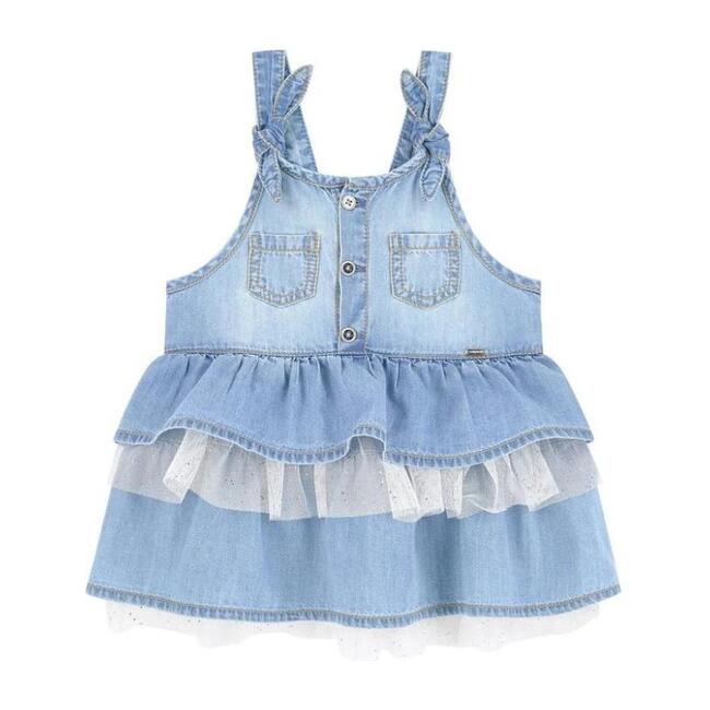 Denim Pinafore Dress, Blue