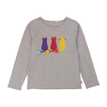 Cats T-Shirt, Light Grey - Tees - 1