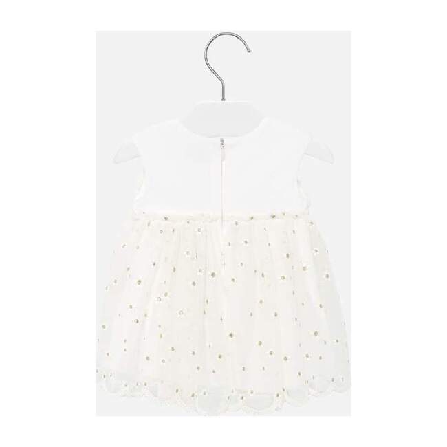 Embroidered Tulle Dress, White