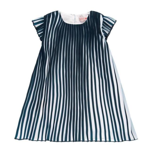 Striped Dress, Navy - Dresses - 1