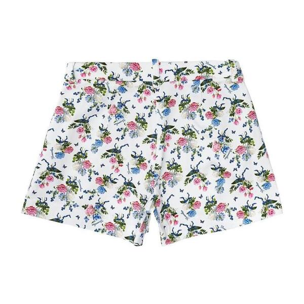 Floral Print Shorts, White