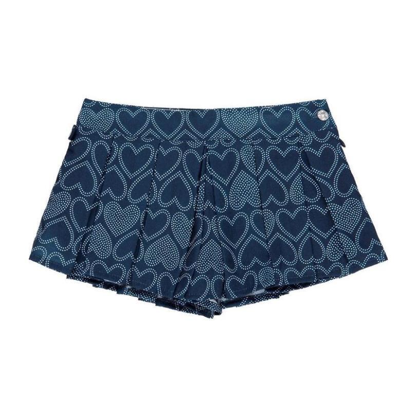 Heart Print Skirt, Navy