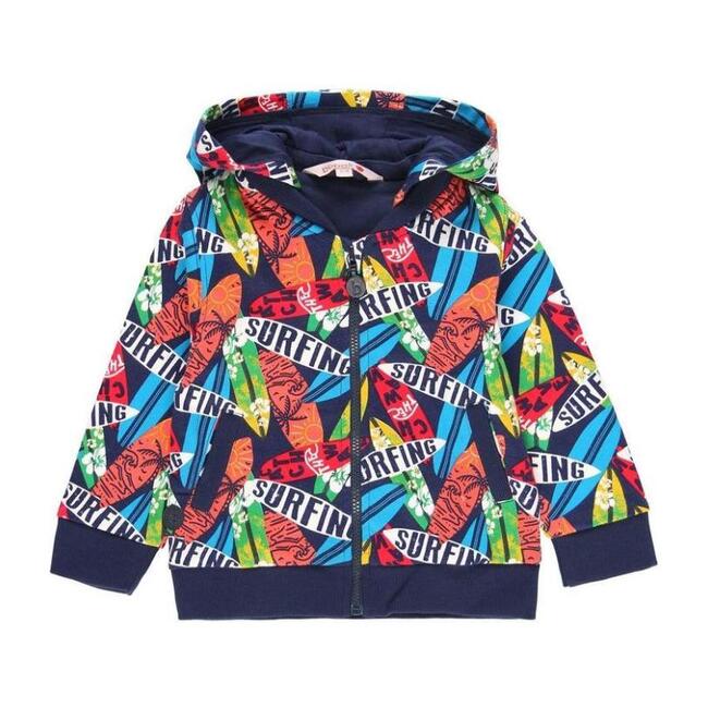 Surfboard Zip Up Cardigan, Navy