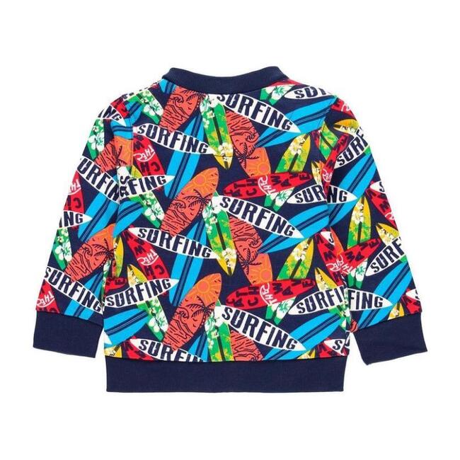 Surfboard Zip Up Cardigan, Navy