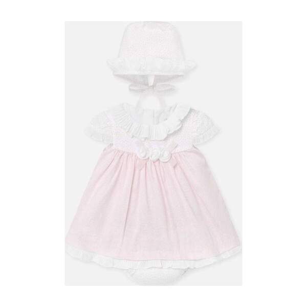 Baby Rose Dress & Hat Set, Pink