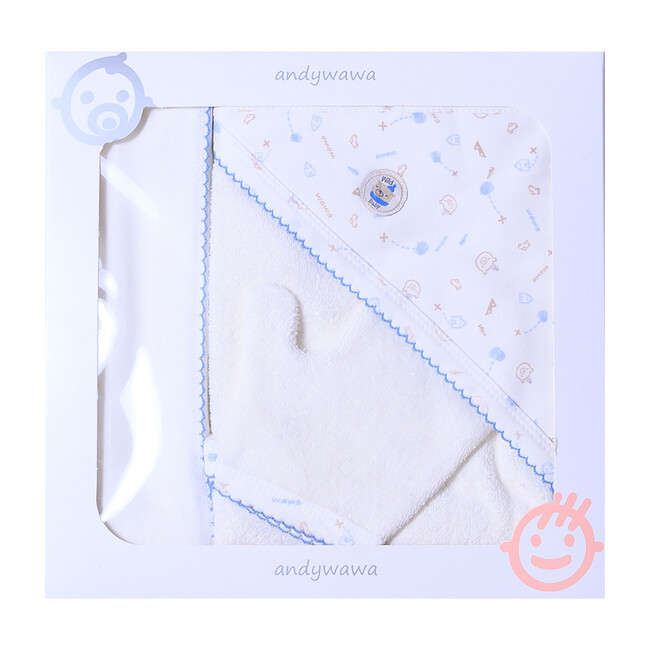 3pc Bear Love Mountains Towel Set, Cream