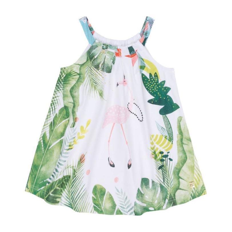 "Dancing Flamingo" Tunic, White