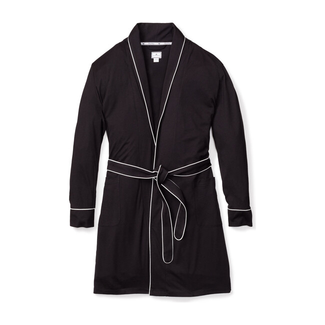 Women's Luxe Pima Cotton Robe, Black & White