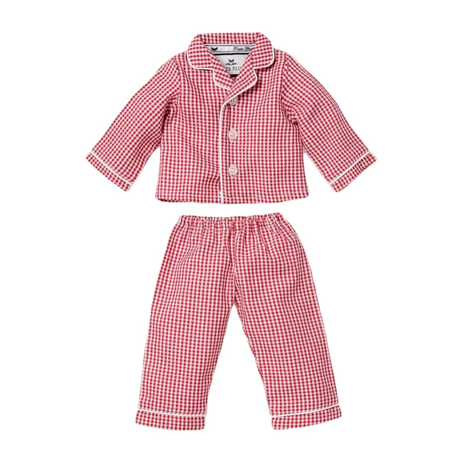 Red Mini-Gingham Doll Pajamas