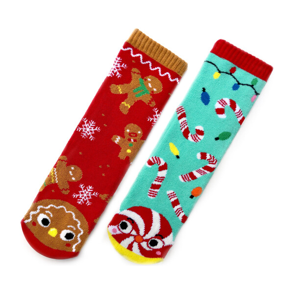 Gingerbread & Candy Cane, Mismatched Socks Set - Kids Girl Accessories ...