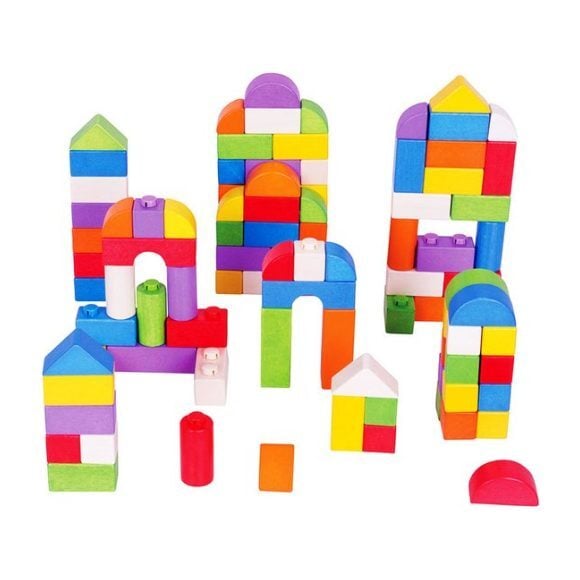 100 Piece Click Blocks, Multi - Woodens - 1