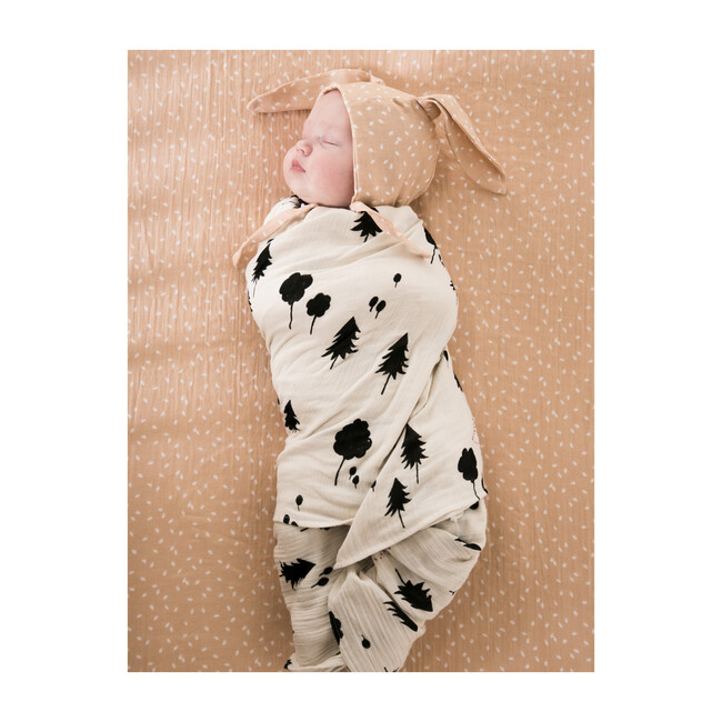 Forest Print + Embroidered Swaddle - Swaddles - 2