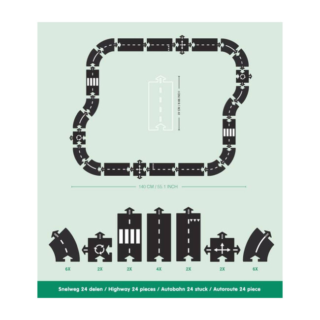 Highway Play Set, 24 Pieces - Transportation - 4