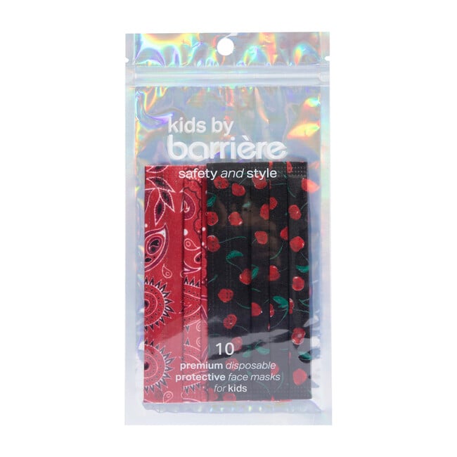 Kids Cherry Multi Face Mask, Pack 10