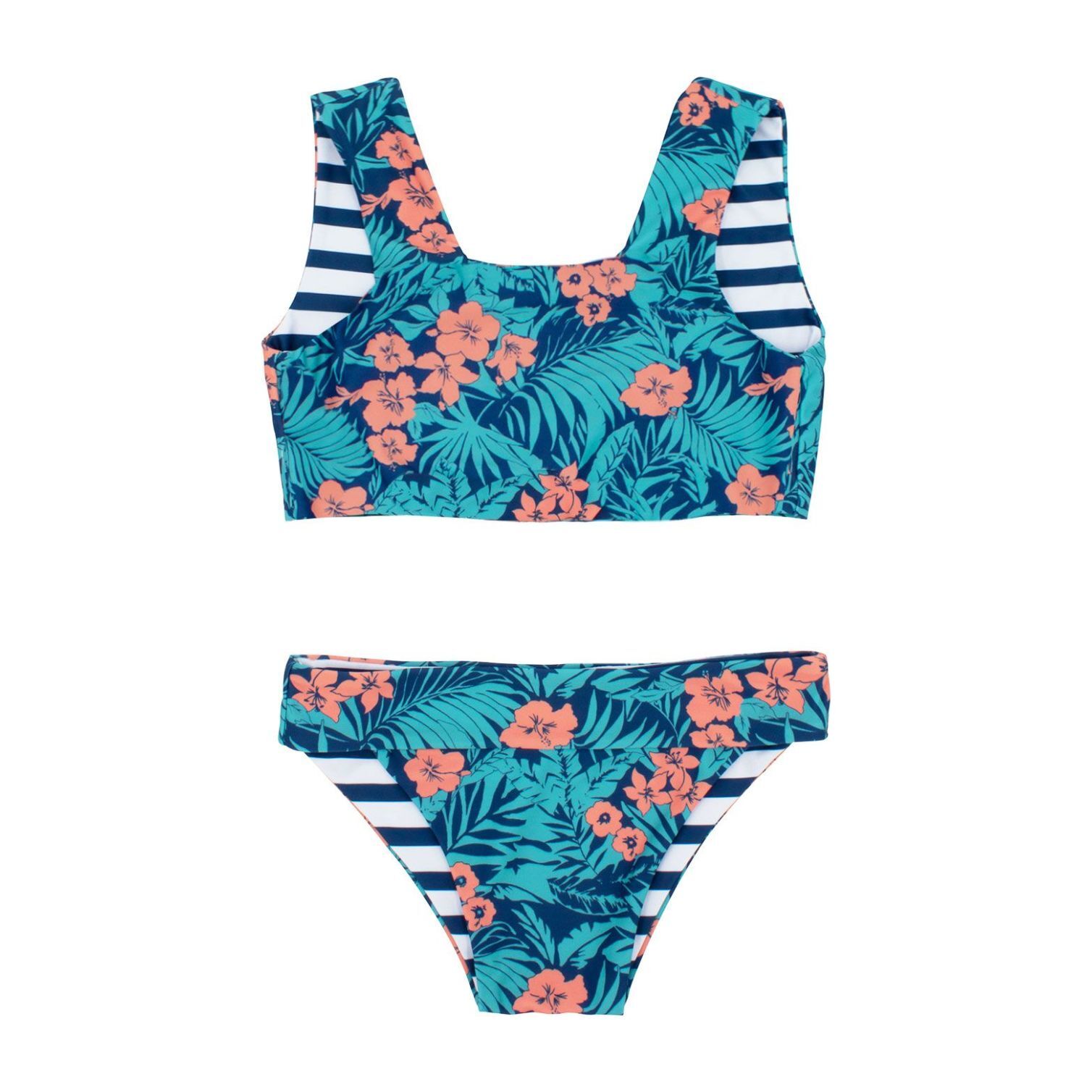 Island Hopper Reversible Bikini, Navy - Kids Girl Clothing Swim ...