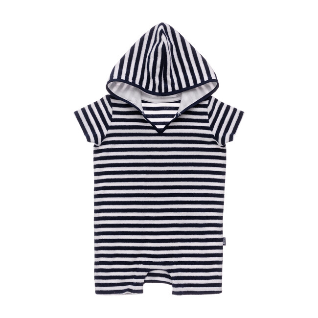 Navy & White Stripe Toweling Onesie