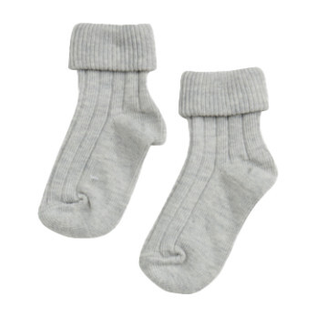 Turn Top Socks, Silver Marl