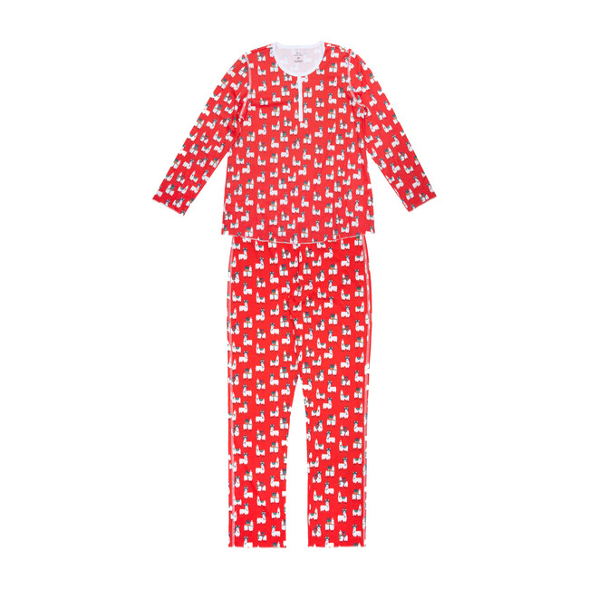 *Exclusive* Womens Fa-La-La Llamas Pajamas, Red