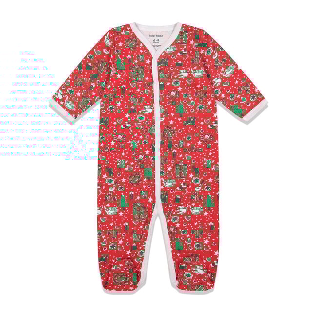 Red Baby Footie Pajamas, Jingle Bell Rock