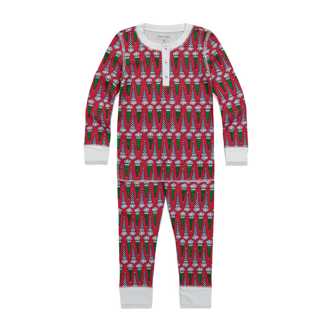*Exclusive* Kids Jolly St. Nick Pajama Set, Red - Pajamas - 1