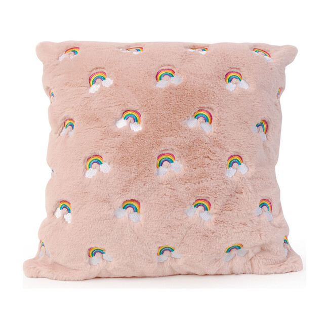Rainbow Printed Pillow, Pink