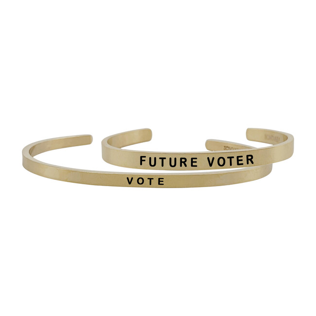 *Exclusive* Mommy & Me Vote Bracelet Set, Gold