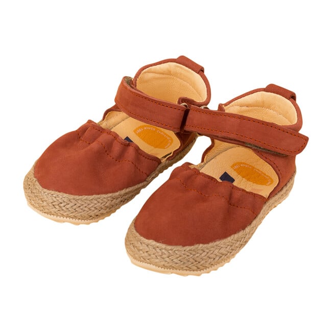 Ballerina with Strap, Terracota - Flats - 1