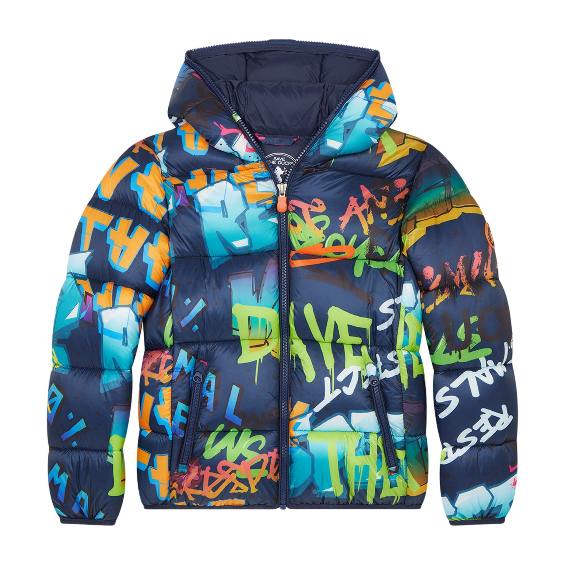 Colorful Print Oversized Boys Hooded Jacket In Mila