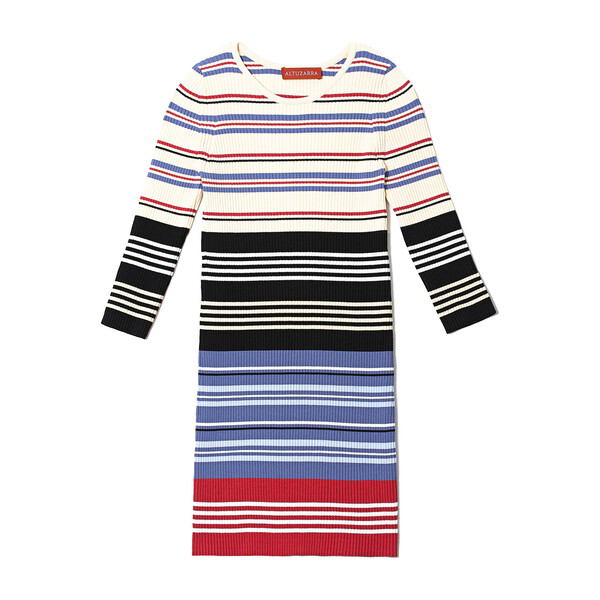 *Exclusive* Girls Barkers Knit Dress, Magnolia Multistripe