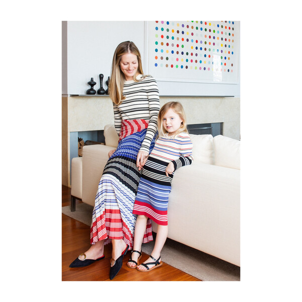 *Exclusive* Girls Barkers Knit Dress, Magnolia Multistripe