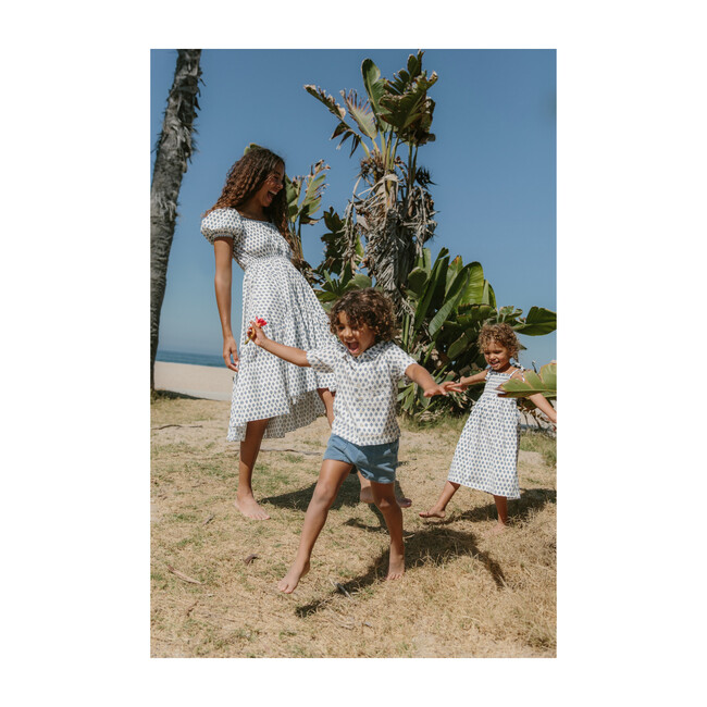 *Exclusive* Scarlett Smocked Dress, Blue Diamond