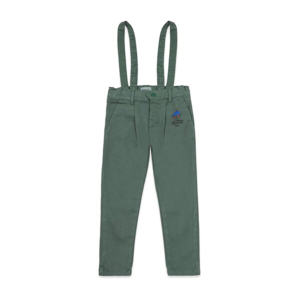 Patch Braces Pants, Green