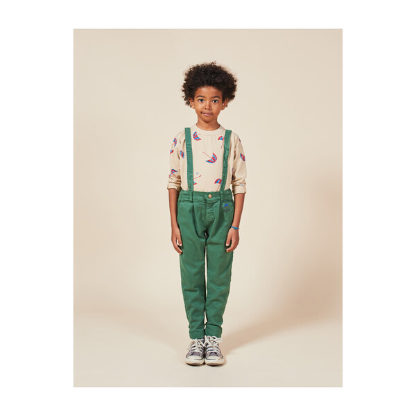 Patch Braces Pants, Green