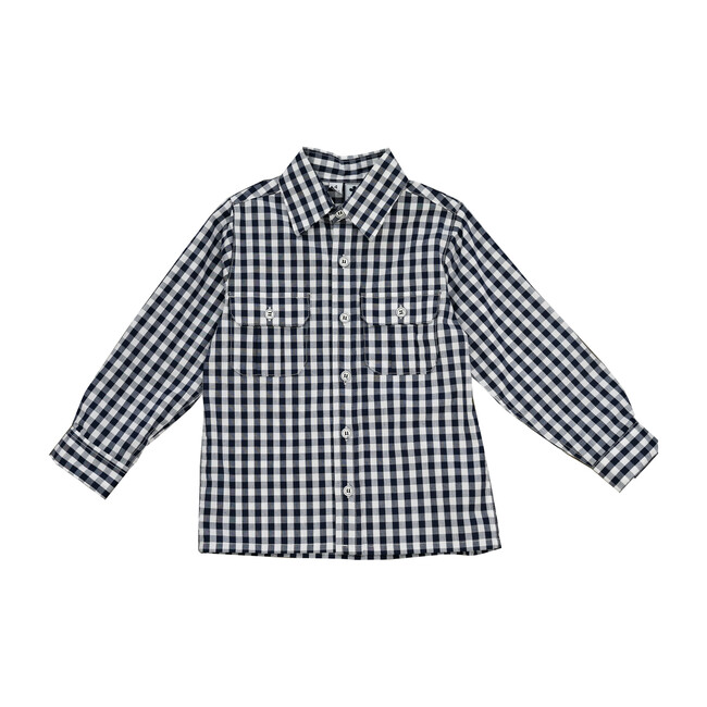 Reece Campshirt, Navy Gingham Checks