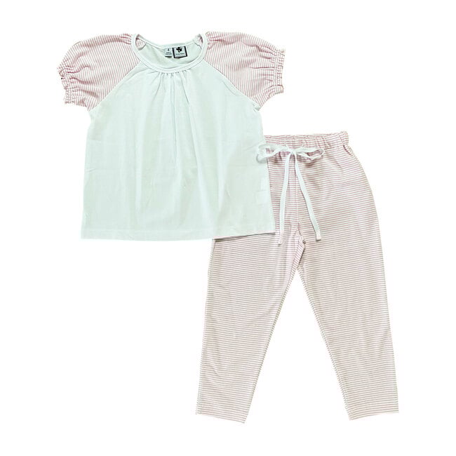 Olivia Lounge Set, Light Pink Stripes