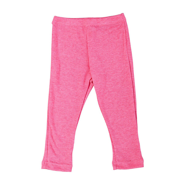 Ribbed Leggings, Pink - Kids Girl Clothing Pants - Maisonette
