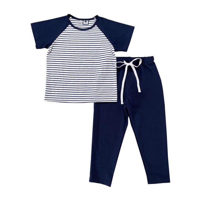 Brooks Lounge Set, Navy Stripes