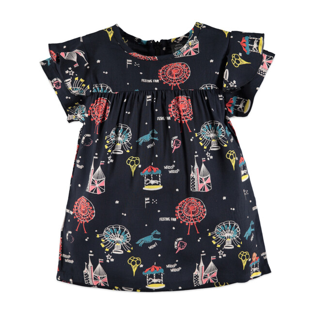 Print Dress, Dark Grey - Dresses - 1
