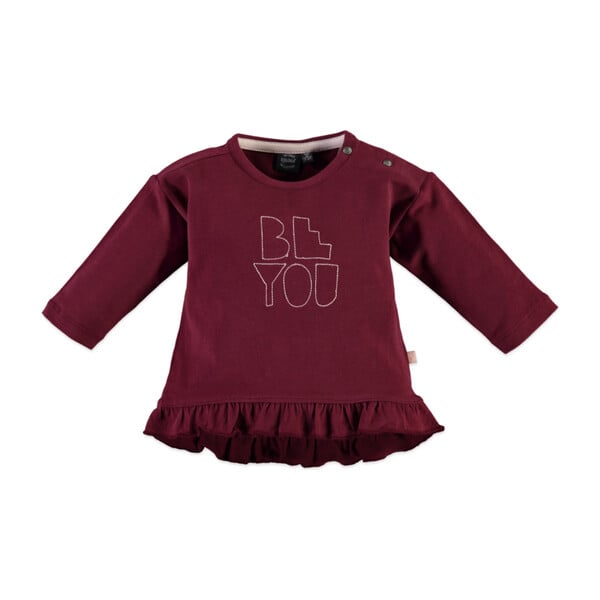 Ruffles Long Sleeve Tee, Burgundy