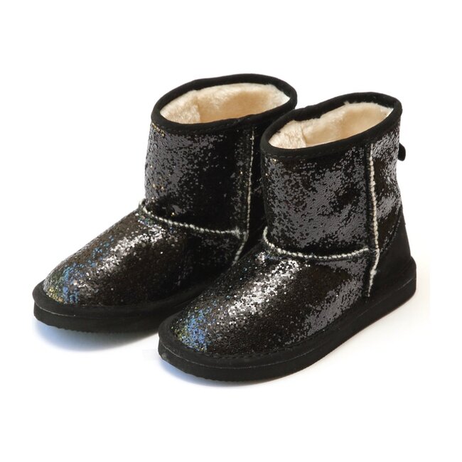 Glinda Girl's Sparkly Glitter Boot, Black