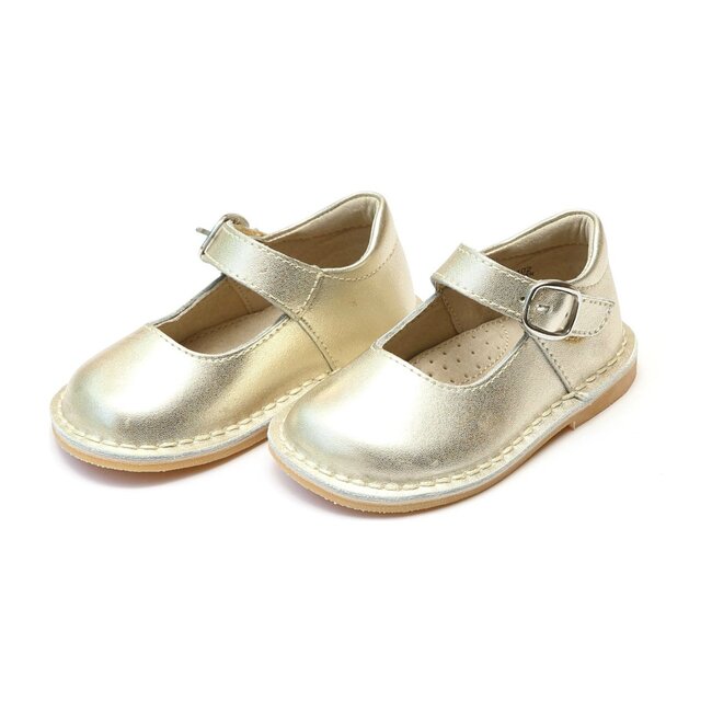 gold mary jane baby shoes