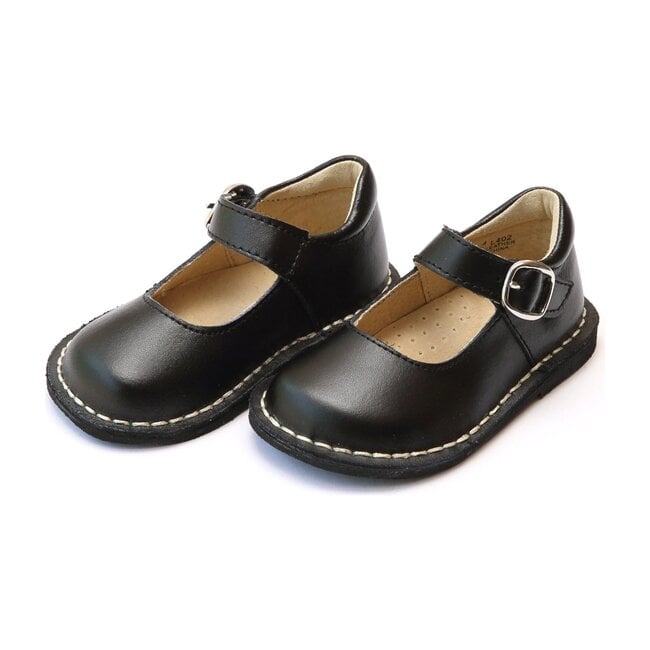 Grace Leather Stitch Down School Mary Jane, Black