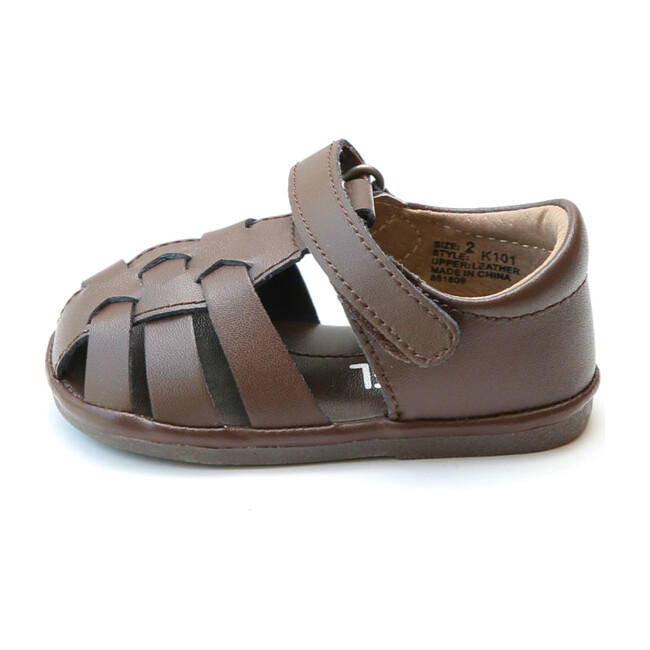 Baby Mack Leather Fisherman Sandal, Brown