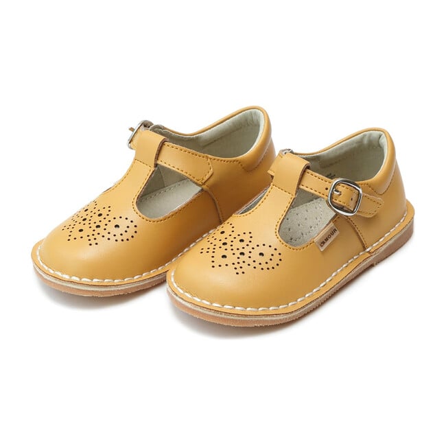 Ollie T-Strap Leather Mary Jane, Mustard