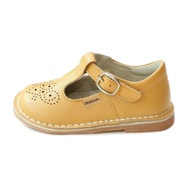 Ollie T-Strap Leather Mary Jane, Mustard