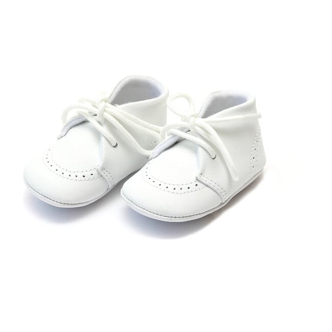 Infant Benny Leather Lace Up Brogue Oxford Crib Shoe, White